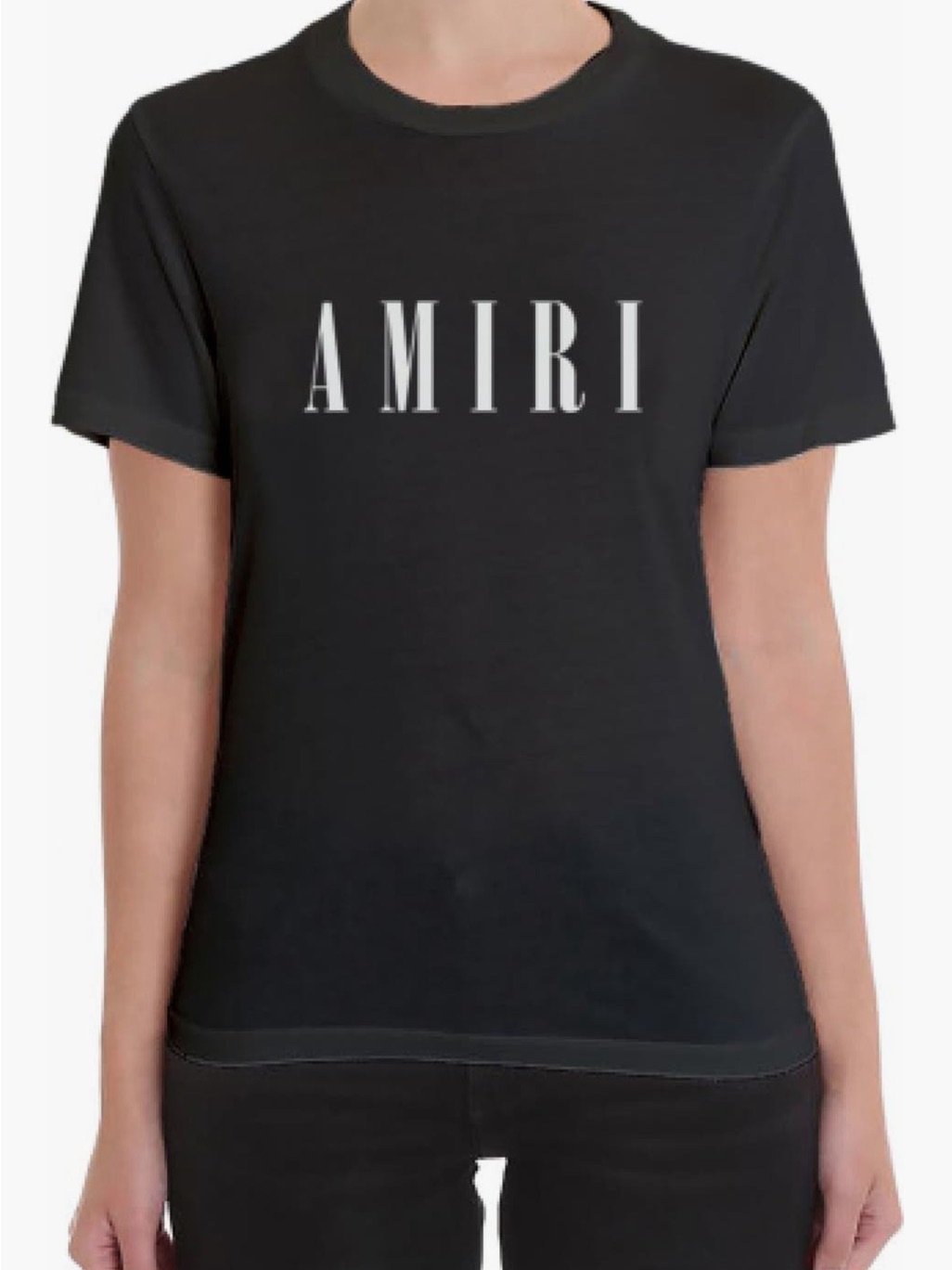 Amiri Black Tee With Contrasting White Logo